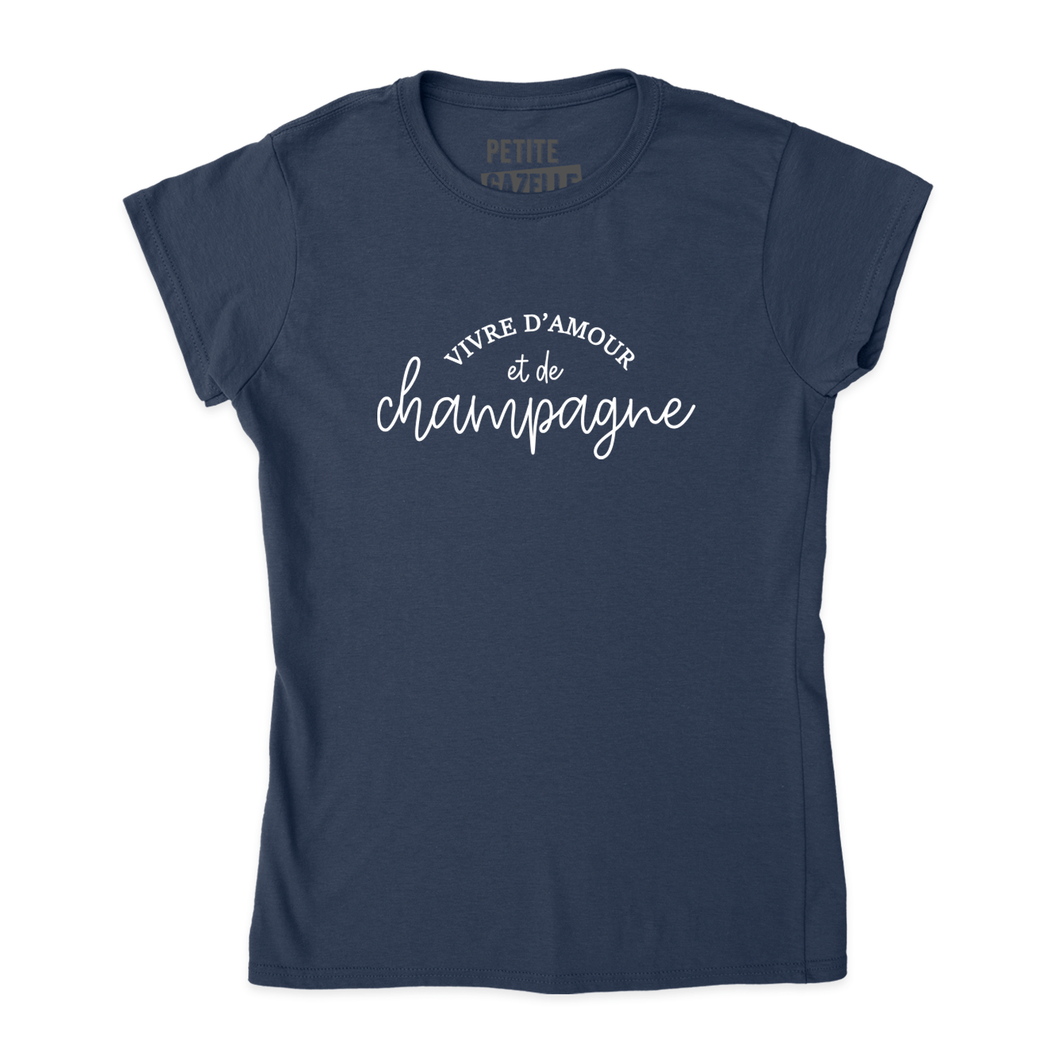 TSHIRT AJUSTÉ | Vivre d'amour et de champagne - T-Shirt coupe ajustée - Petite Gazelle Atelier