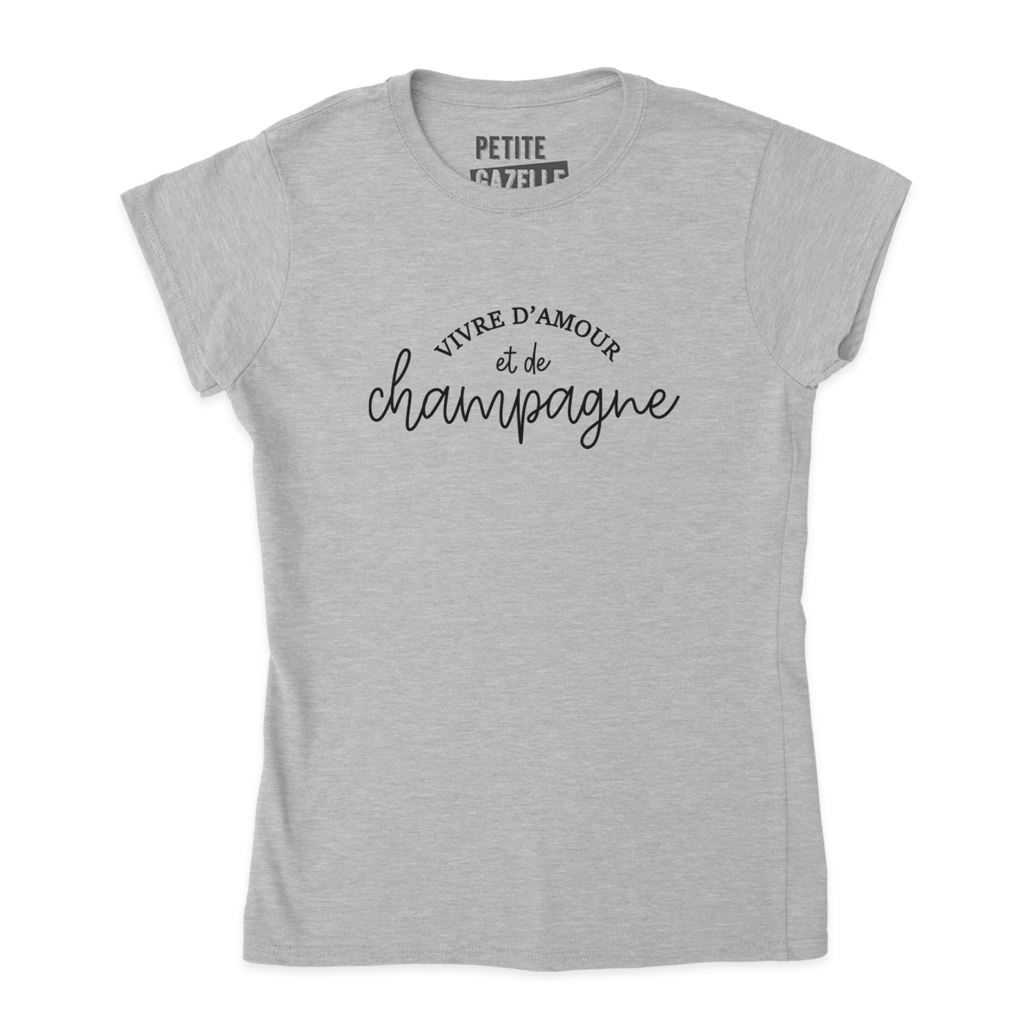 TSHIRT AJUSTÉ | Vivre d'amour et de champagne - T-Shirt coupe ajustée - Petite Gazelle Atelier
