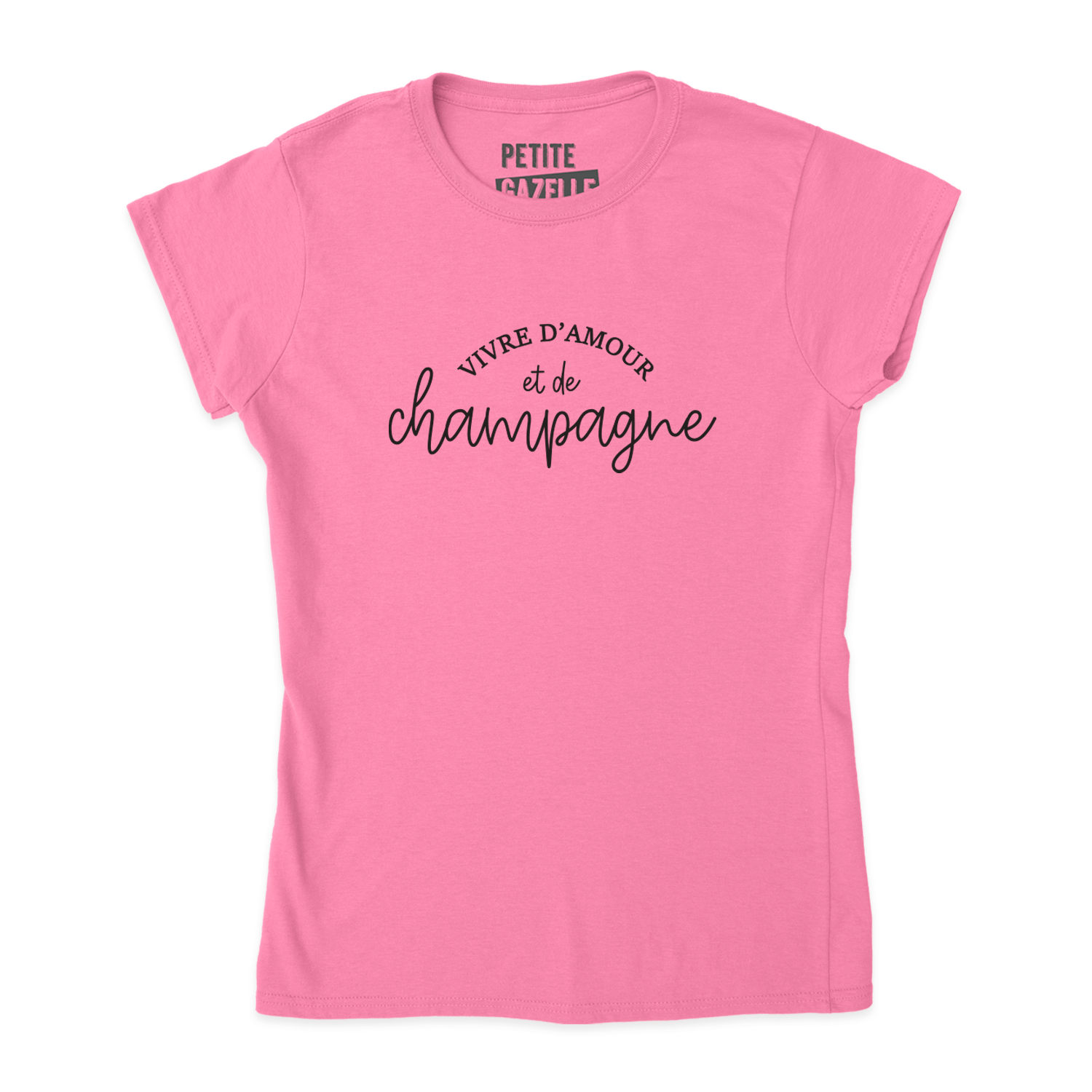 TSHIRT AJUSTÉ | Vivre d'amour et de champagne - T-Shirt coupe ajustée - Petite Gazelle Atelier