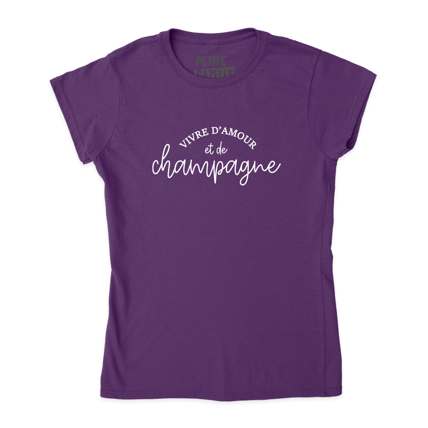 TSHIRT AJUSTÉ | Vivre d'amour et de champagne - T-Shirt coupe ajustée - Petite Gazelle Atelier