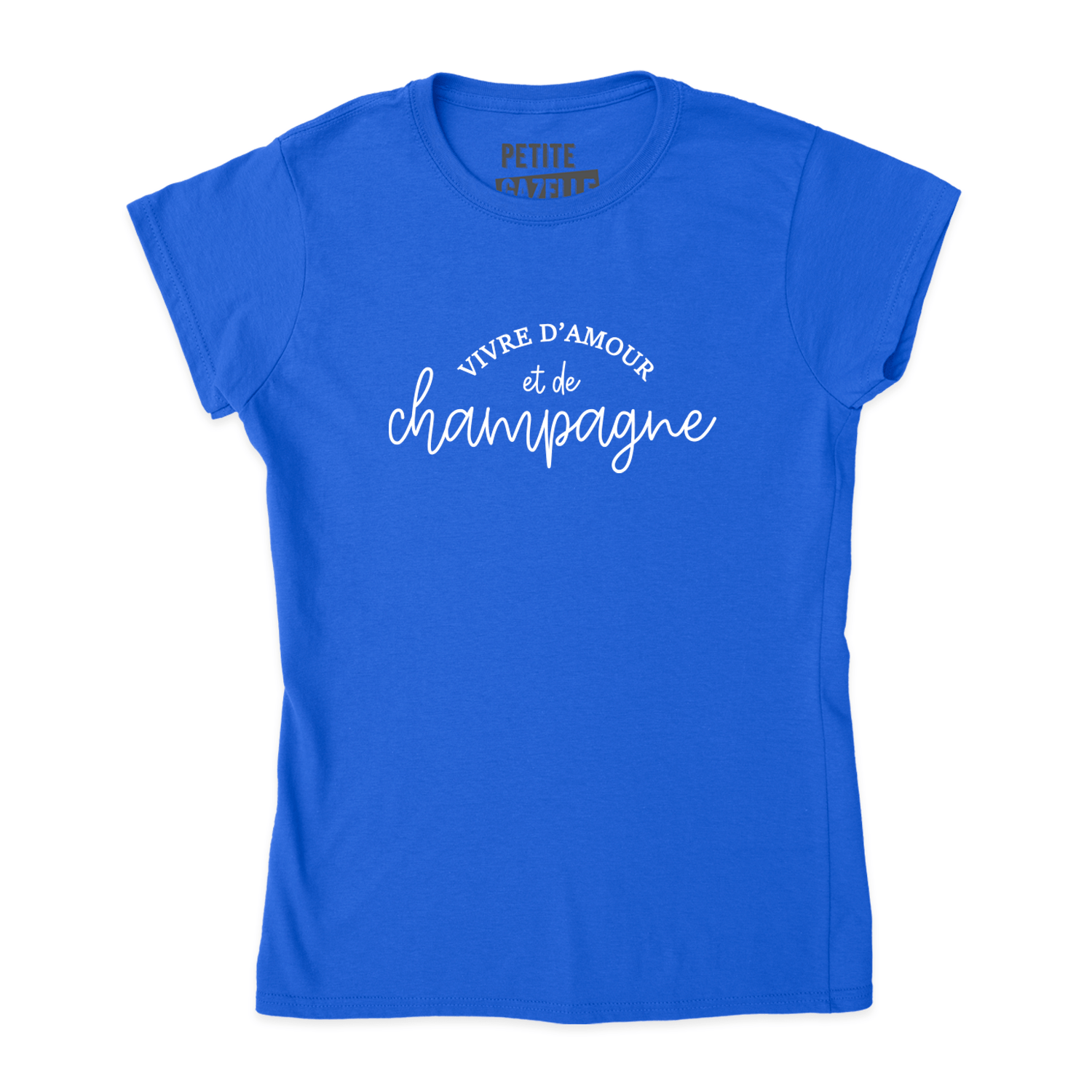 TSHIRT AJUSTÉ | Vivre d'amour et de champagne - T-Shirt coupe ajustée - Petite Gazelle Atelier