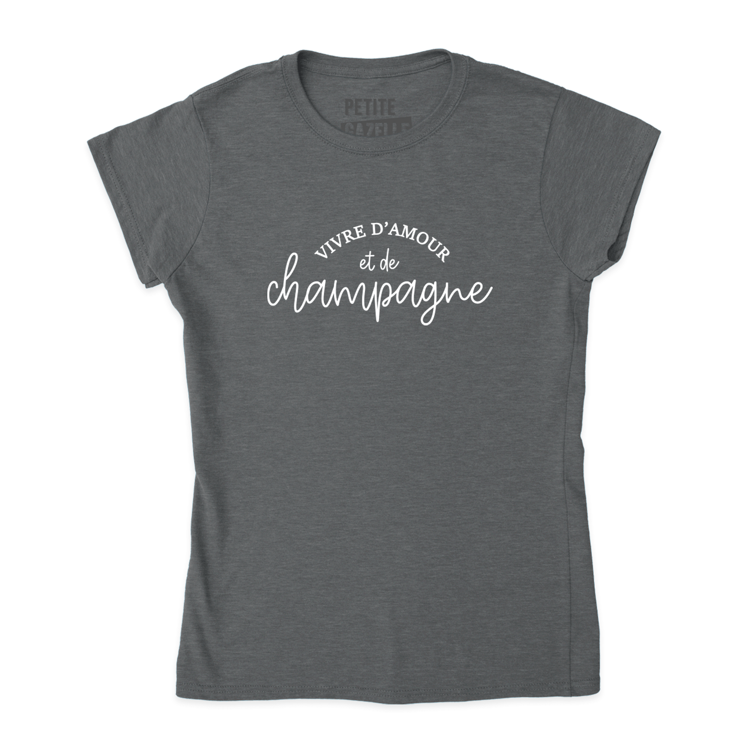 TSHIRT AJUSTÉ | Vivre d'amour et de champagne - T-Shirt coupe ajustée - Petite Gazelle Atelier