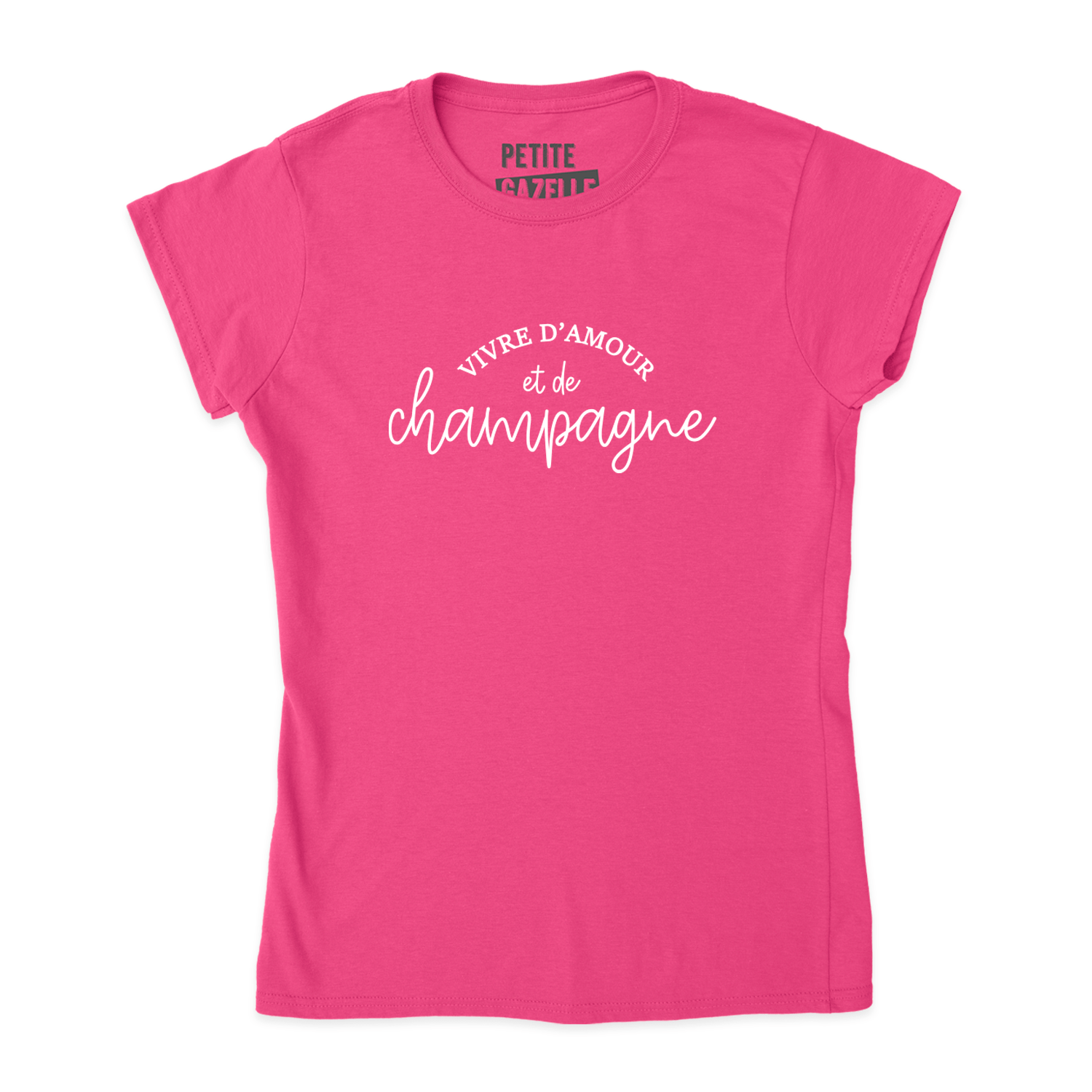 TSHIRT AJUSTÉ | Vivre d'amour et de champagne - T-Shirt coupe ajustée - Petite Gazelle Atelier