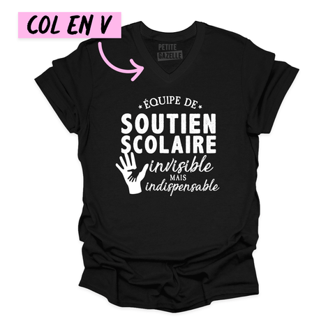 TSHIRT COL en V | Équipe de soutien scolaire - T - SHIRT UNISEXE COL en V - Petite Gazelle Atelier