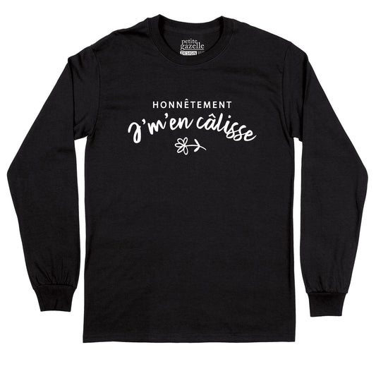 T-Shirt à manches longues | Honnêtement j'men calisse - T-Shirt à manches longues - Petite Gazelle Atelier