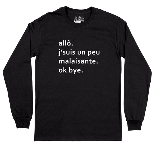 T-Shirt à manches longues | allô. J'suis un peu malaisante. ok, bye. - T-Shirt à manches longues - Petite Gazelle Atelier