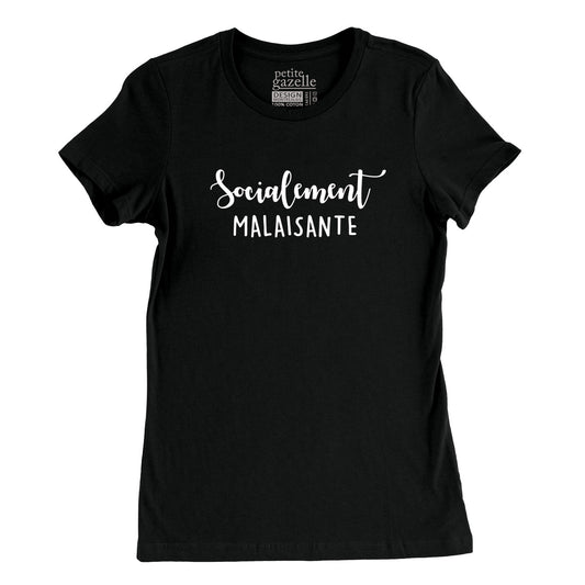 TSHIRT AJUSTÉ | Socialement malaisante - T-Shirt coupe ajustée - Petite Gazelle Atelier