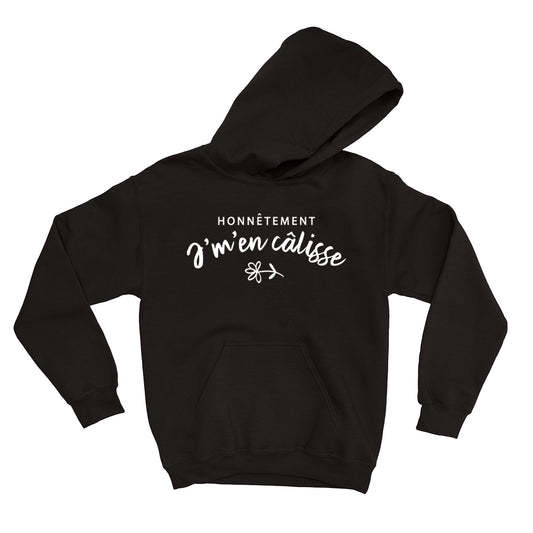 HOODIE | Honnêtement j'men calisse - Coton Ouaté à Capuchon - Petite Gazelle Atelier